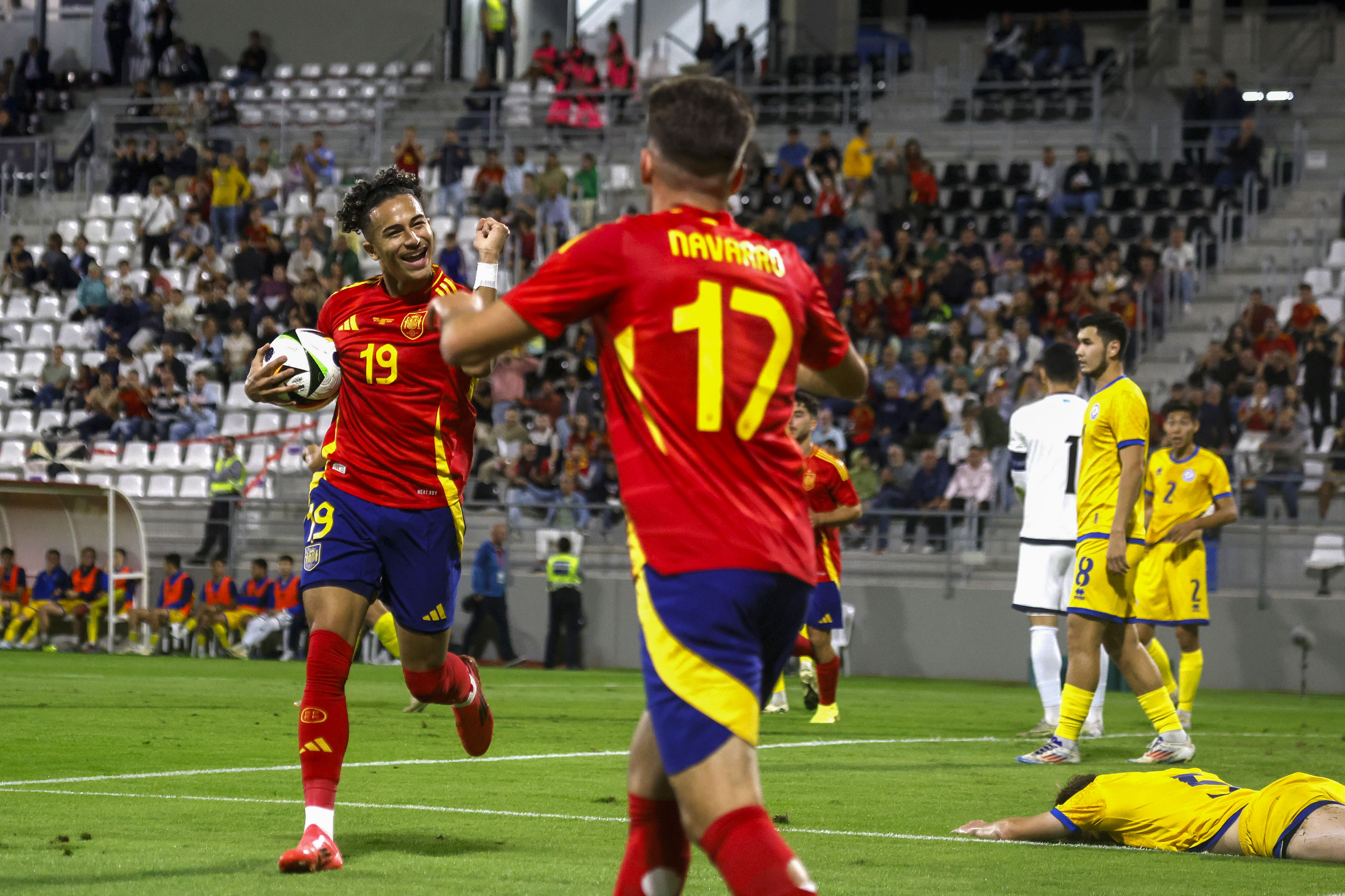 Mateo Joseph celebra su gol contra Kazajistn.