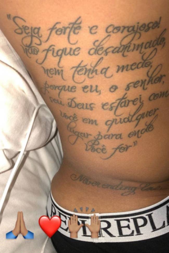 La frase motivacional y religiosa que se ha tatuado Neymar - Tikitakas