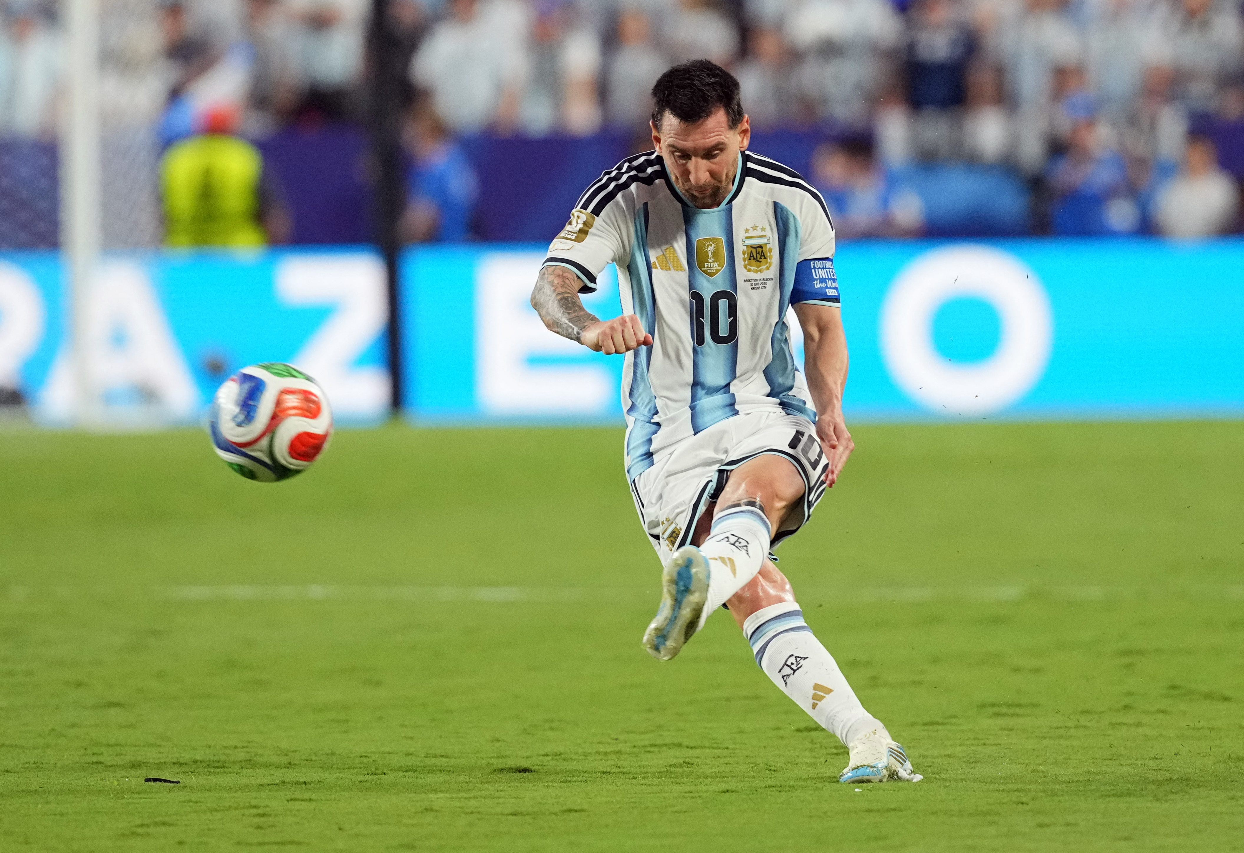 Soccer Football - FIFA World Cup 2026 - Group J - Argentina v Algeria - Kansas City Stadium, Kansas City, Missouri, U.S. - June 16, 2026 Argentina's Lionel Messi in action IMAGN IMAGES via Reuters/Denny Medley
