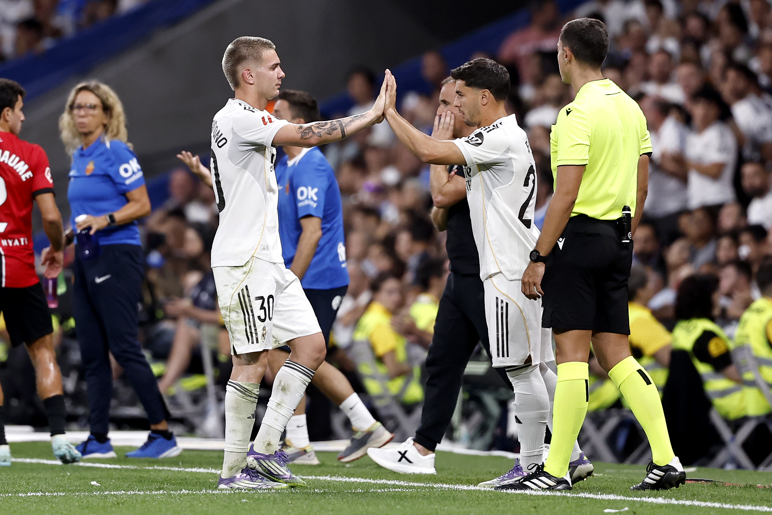 30/08/2025 PARTIDO PRIMERA DIVISION 
REAL MADRID - MALLORCA 
CAMBIO SUSTITUCION FRANCO MASTANTUONO BRAHIM DIAZ 