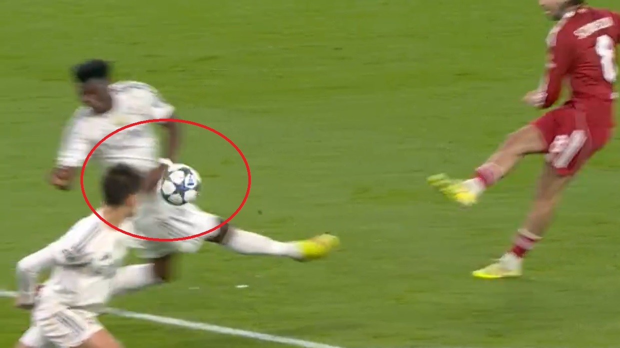 Aurelien Tchouameni was penalized for a handball on the edge of the box but avoided giving away a penalty.