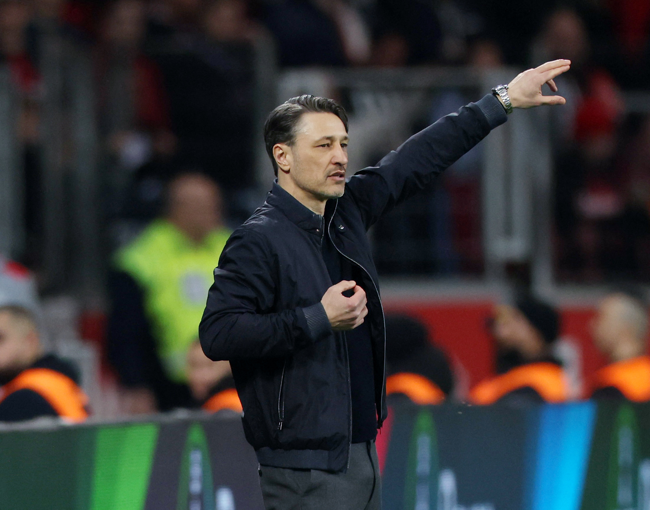 Soccer Football - Bundesliga - Bayer Leverkusen v VfL Wolfsburg - BayArena, Leverkusen, Germany - March 10, 2024 VfL Wolfsburg coach Niko Kovac reacts REUTERS/Thilo Schmuelgen DFL REGULATIONS PROHIBIT ANY USE OF PHOTOGRAPHS AS IMAGE SEQUENCES AND/OR QUASI-VIDEO.