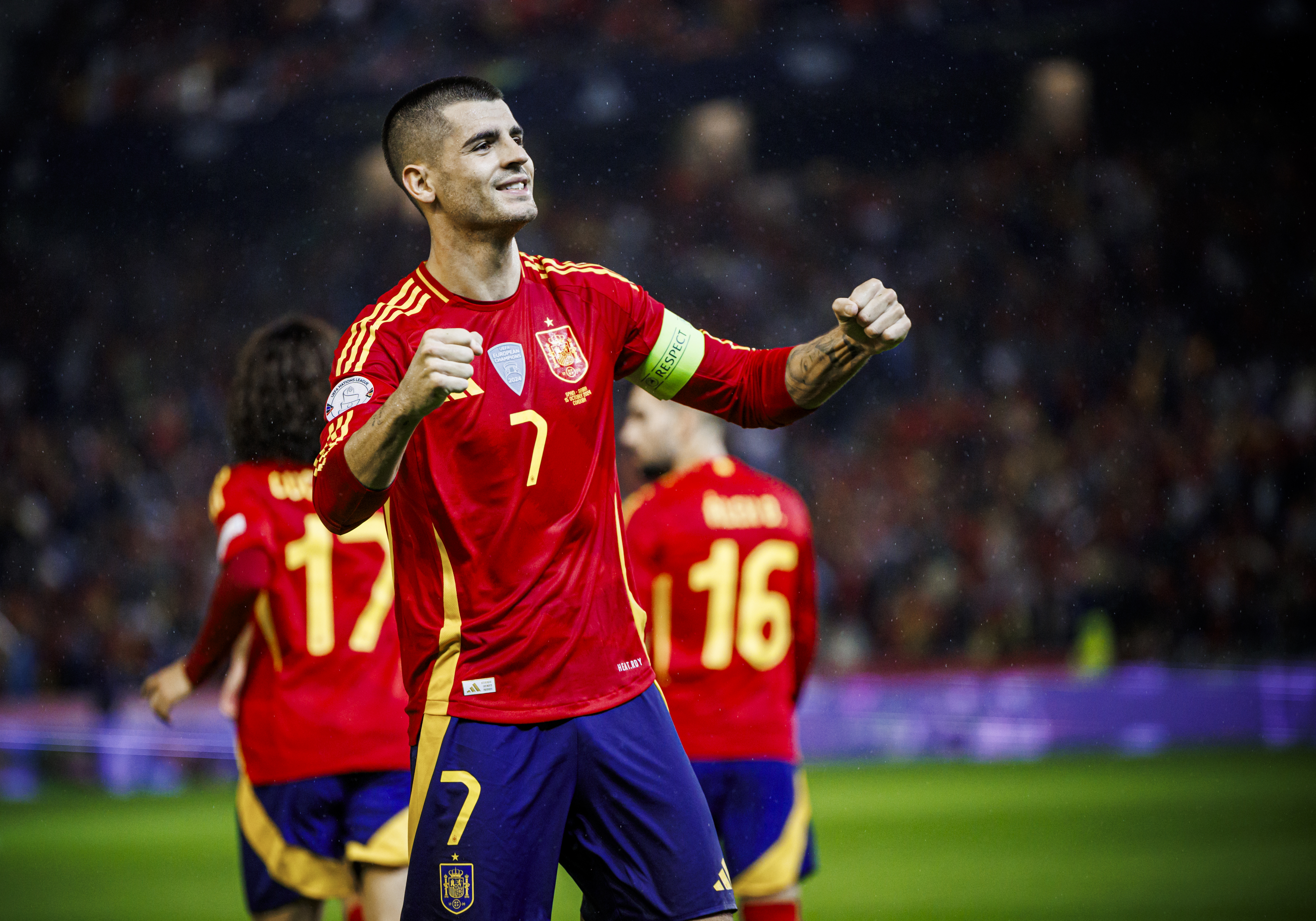 15/10/24 PARTIDO NATIONS LEAGUE LIGA NACIONES
LIGA A GRUPO A4 ESTADIO ARCANGEL
SELECCION ESPAÑOLA ESPAÑA - SERBIA
SEGUNDO GOL ALVARO MORATA 2-0 ALEGRIA
