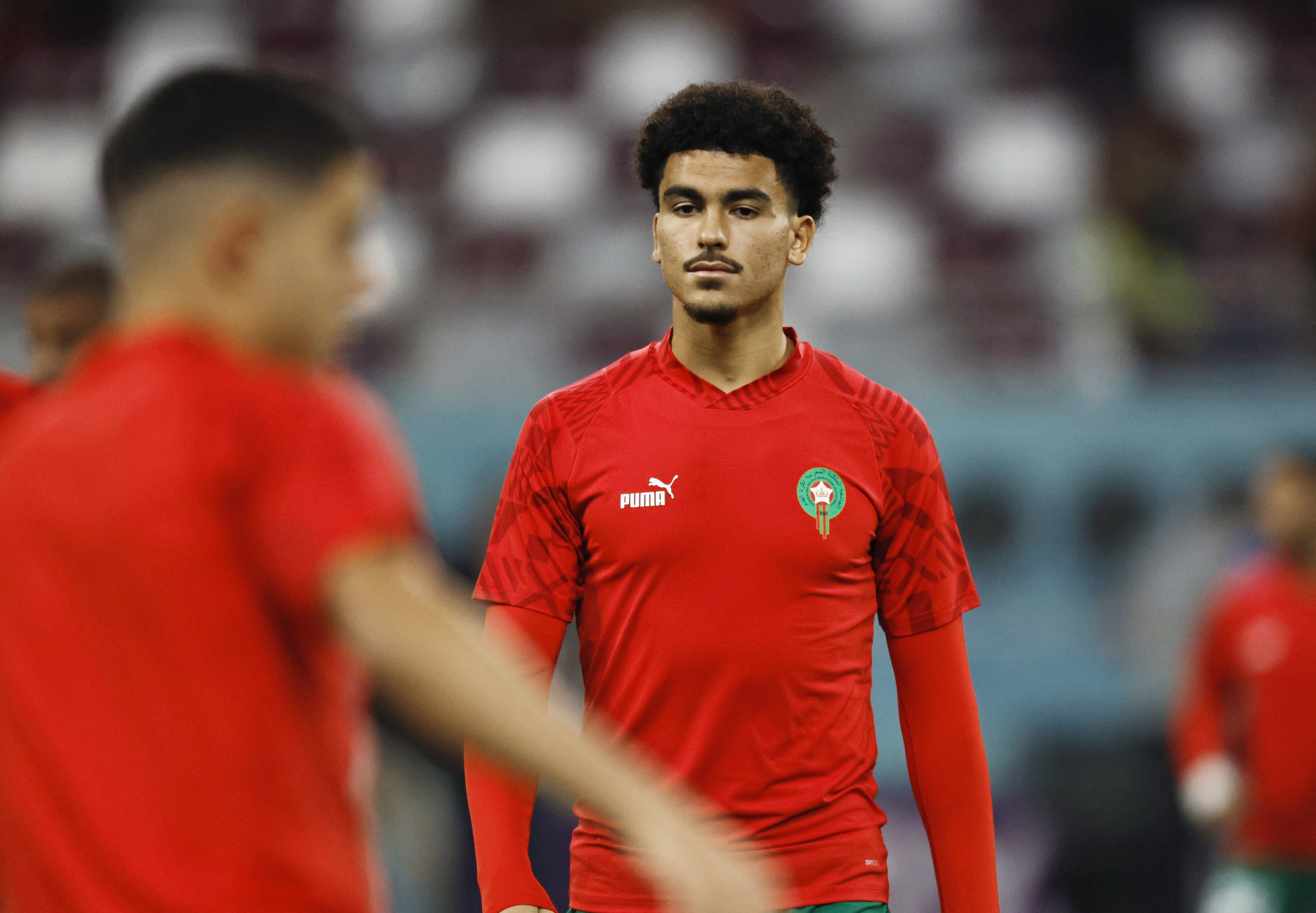 Soccer Football - FIFA World Cup Qatar 2022 - Third-Place Playoff - Croatia v Morocco - Khalifa International Stadium, Doha, Qatar - December 17, 2022 Morocco's Zakaria Aboukhlal during the warm up before the match REUTERS/Hamad I Mohammed