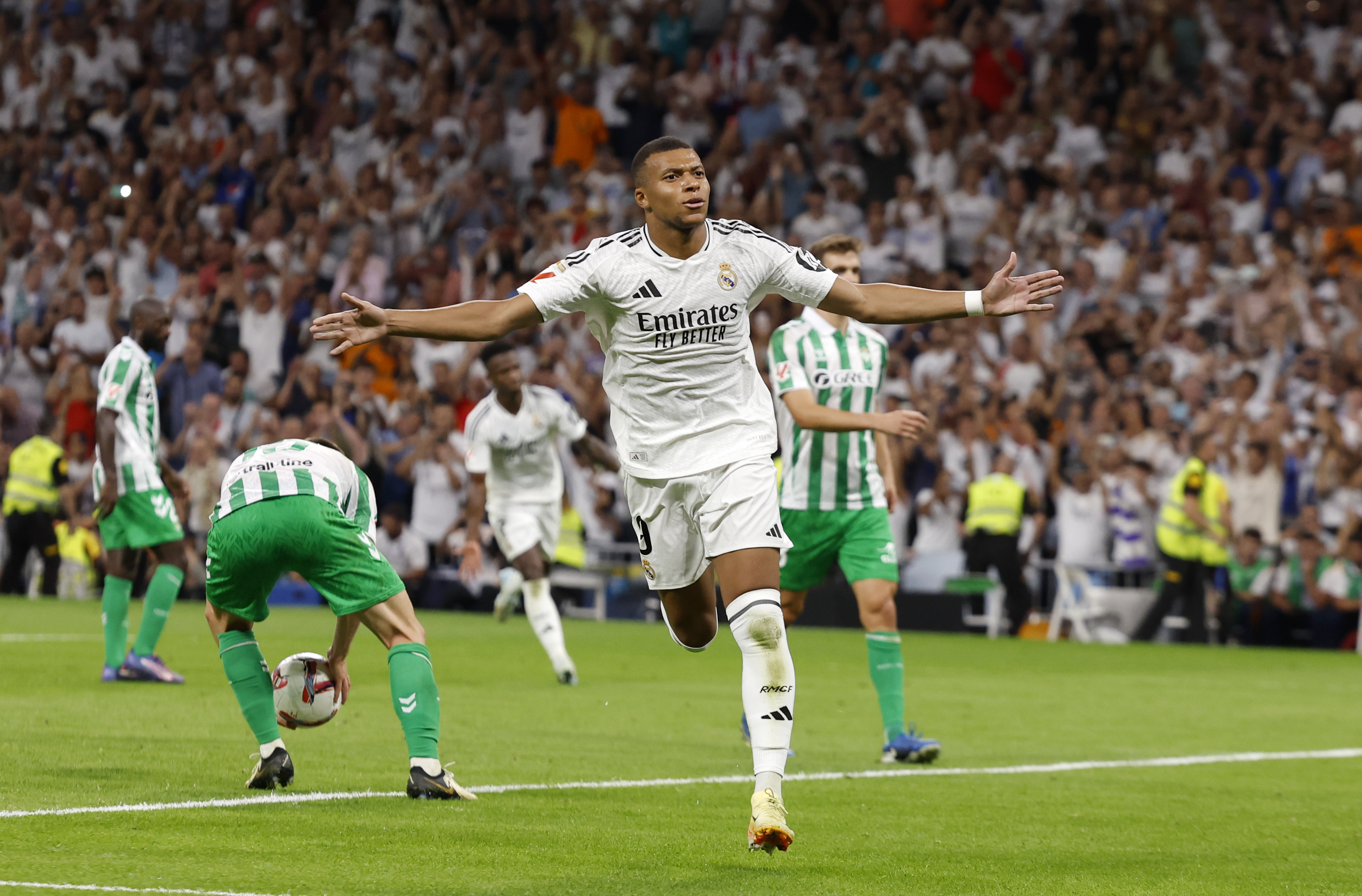 Mbappé celebra un gol