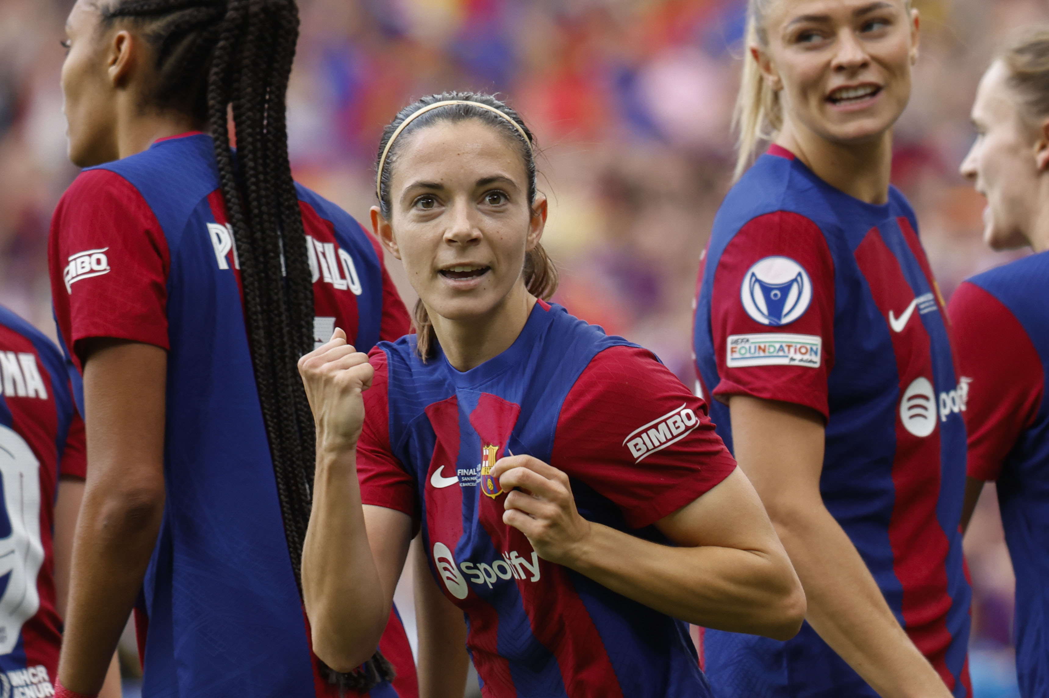 Aitana Bonmatí celebra un gol.