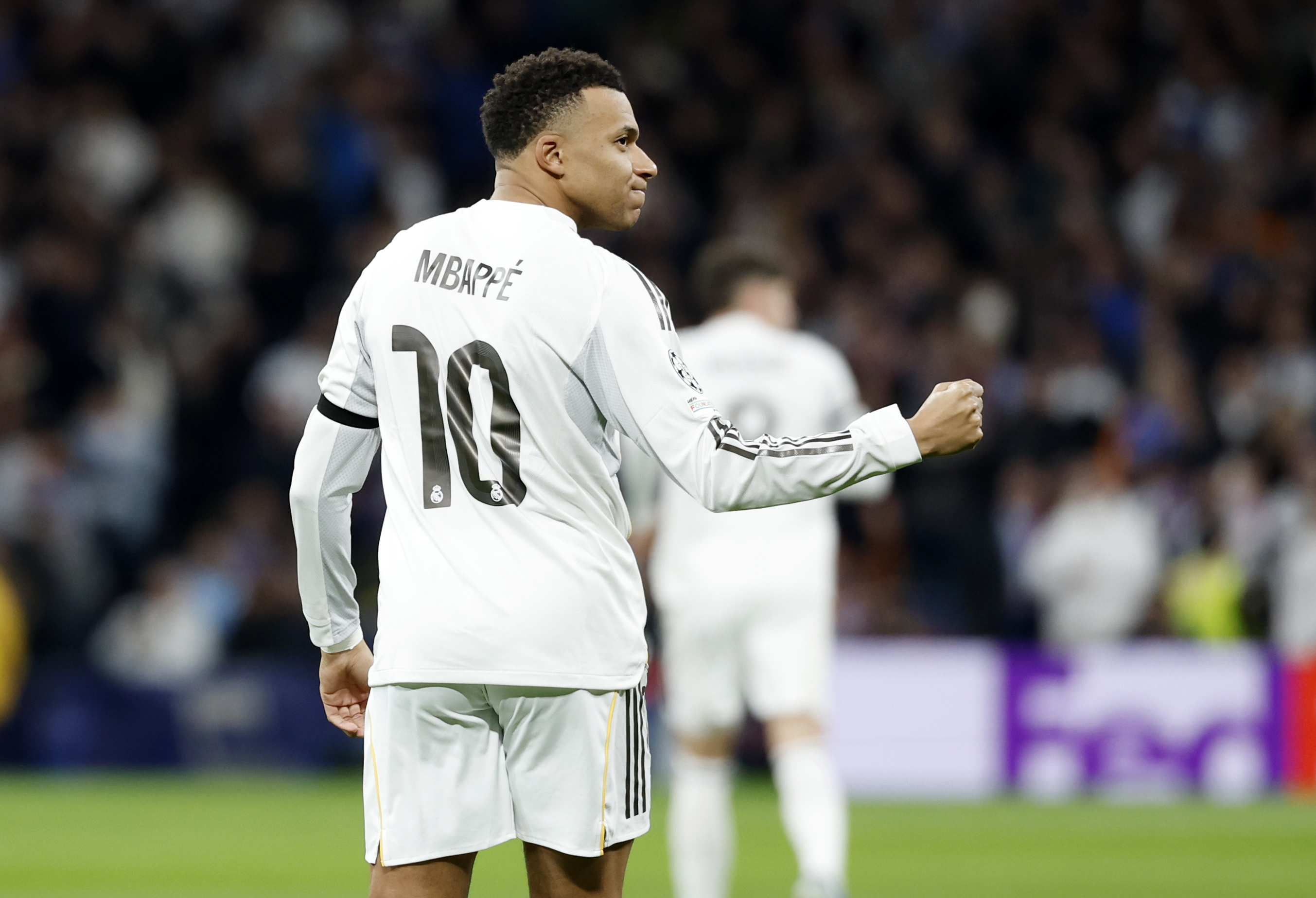 20/01/26 PARTIDO CHAMPIONS LEAGUE FASE LIGA FASE GRUPOS JORNADA 7 REAL MADRID - MONACO PRIMER GOL KYLIAN MBAPPE 1-0 ALEGRIA