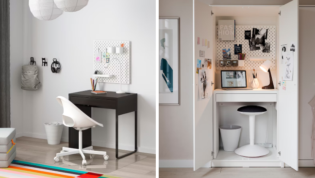 El nuevo escritorio de Ikea es ideal para habitaciones pequeñas y lo tiene  todo