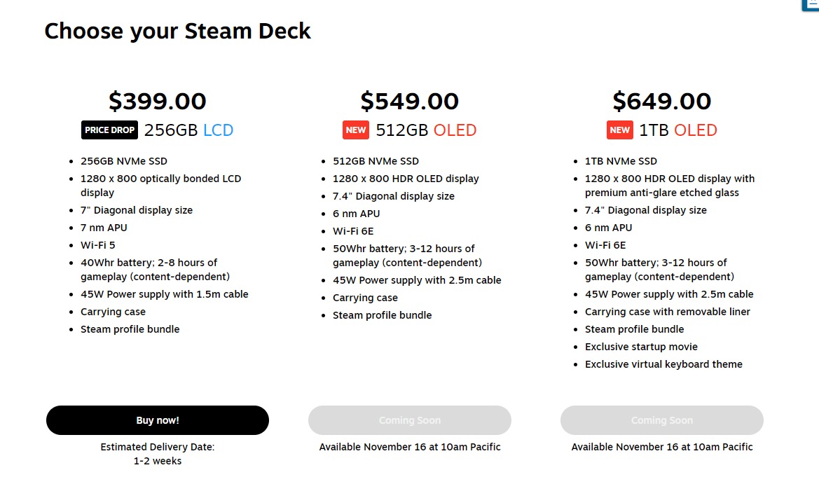 Steam Deck LCD vs Steam Deck OLED: quais são as diferenças