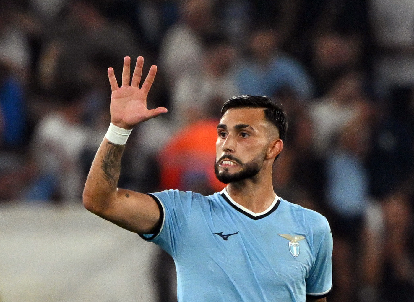 Soccer Football - Serie A - Lazio v AC Milan - Stadio Olimpico, Rome, Italy - August 31, 2024 Lazio's Taty Castellanos celebrates scoring their first goal REUTERS/Alberto Lingria