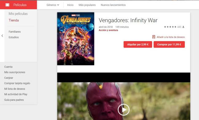 Ya puedes comprar películas en 4K en Google Play - Meristation