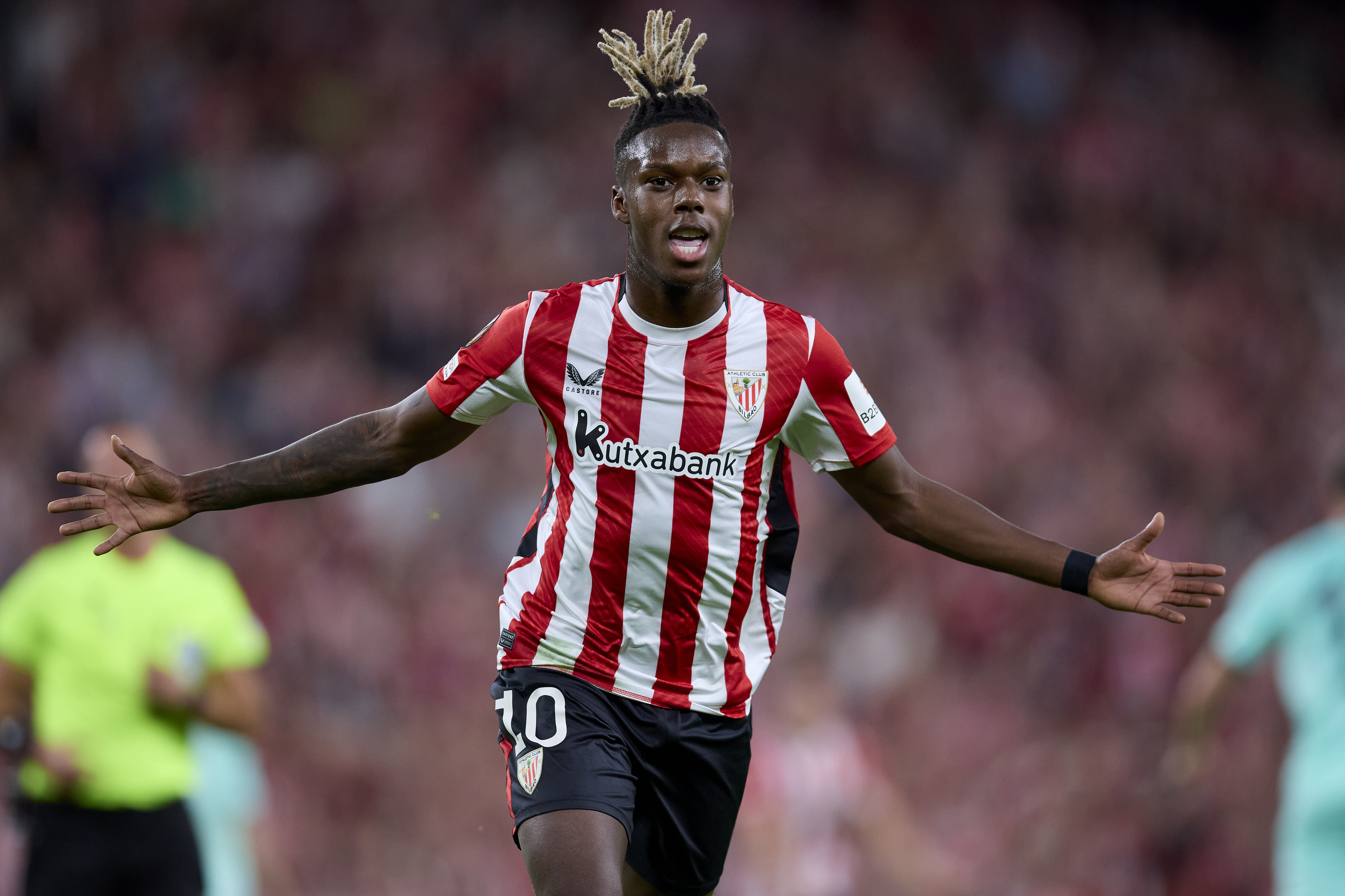 Nico Williams durante un partido con el Athletic.