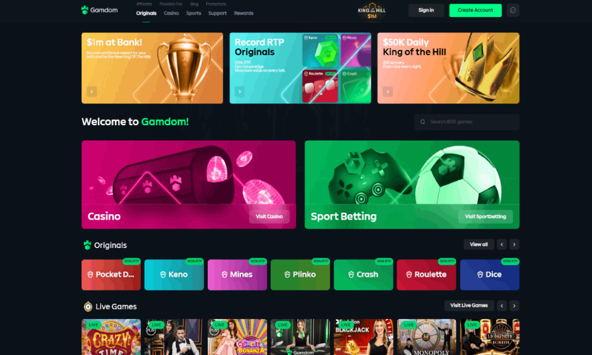 Gamdom Introduces 100% Return to Player Across All Original Crypto Casino  Games – DL News