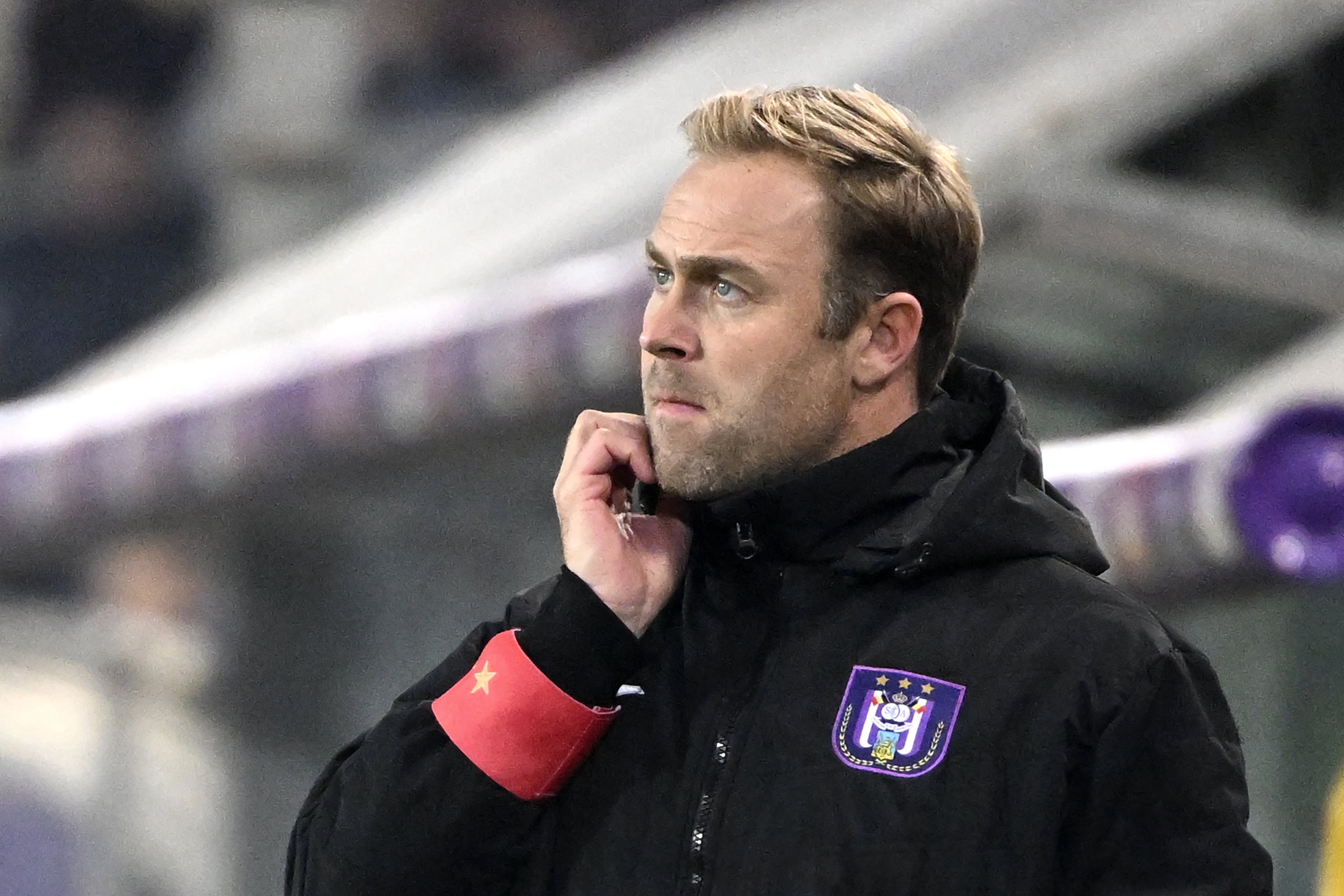 RSCA Futures head coach Robin Veldman pictured during a soccer match  between RSC Anderlecht Futures