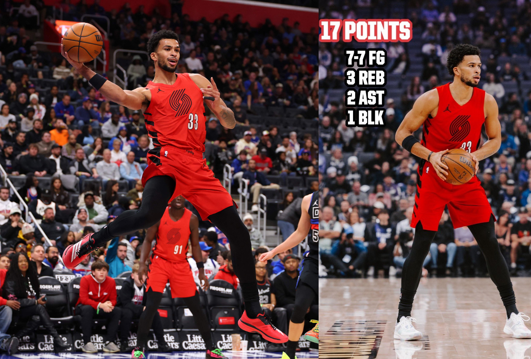 Toumani Camara réalise le match parfait avec 17 points, à 100% aux tirs: 12 succès en 15 matchs pour Portland en NBA (vidéo) - L'Avenir
