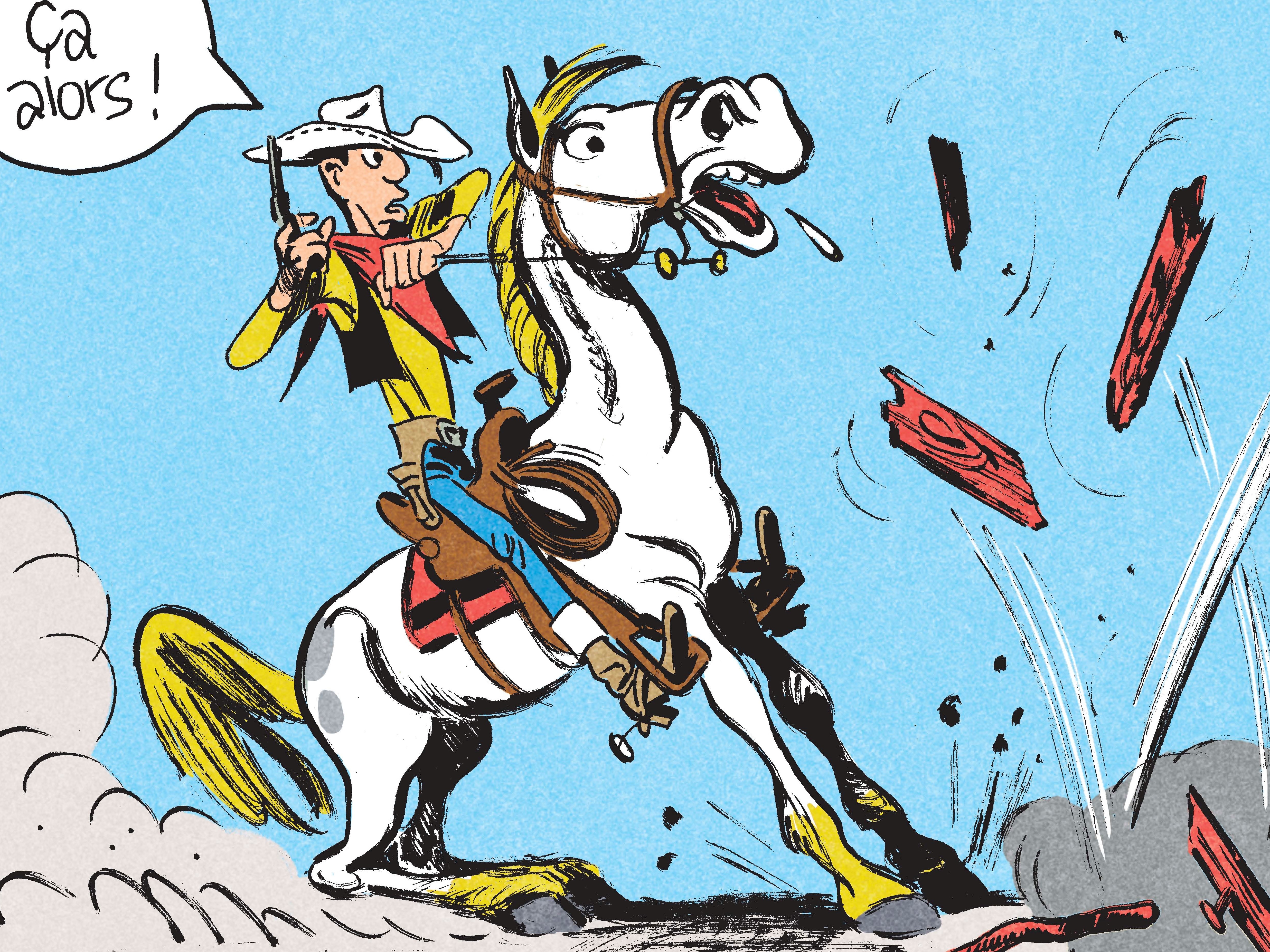 Comansi La Carreta De Luky Luke Réf 701 - Charrette Far West, Plastique Peint, Occasion