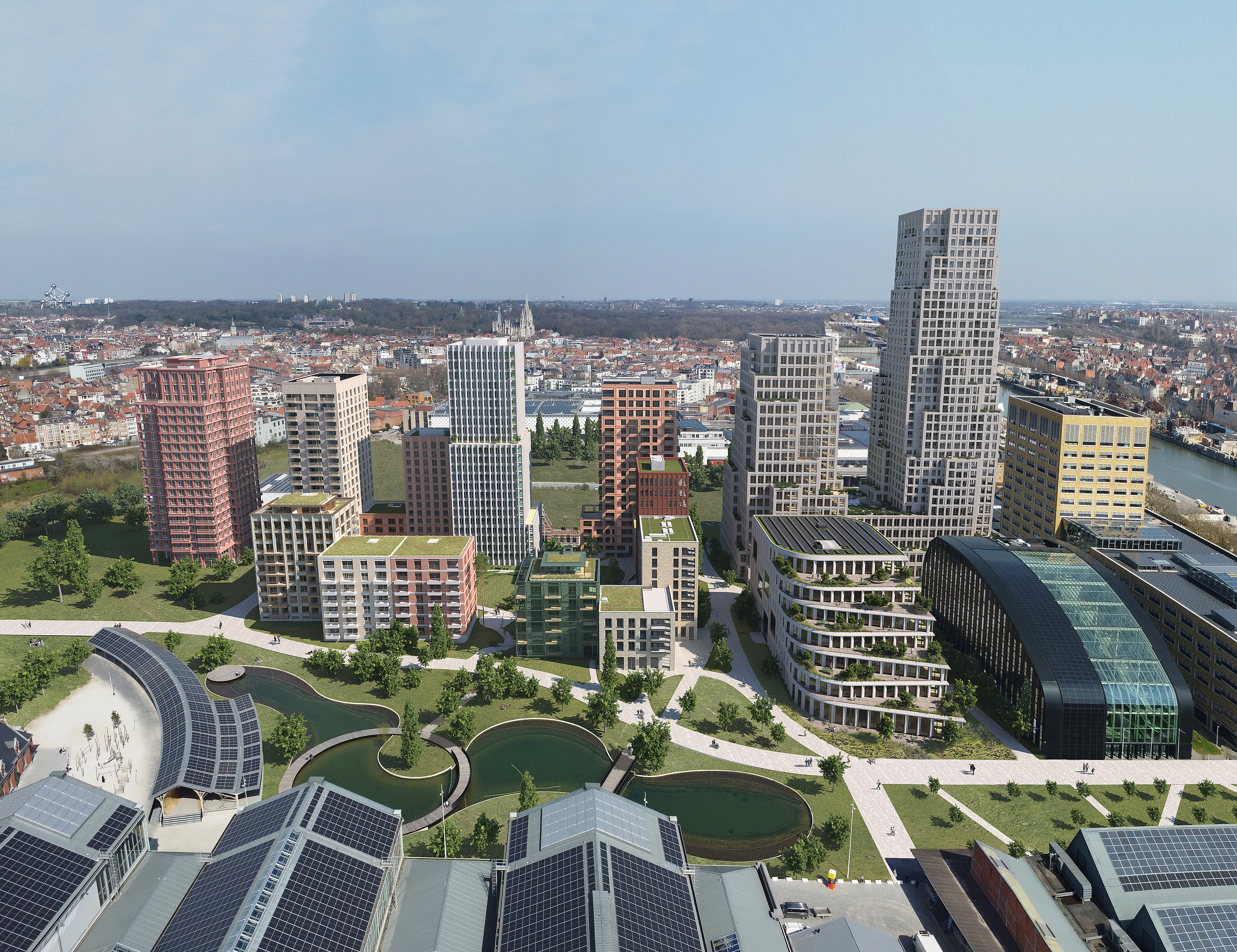 Prs de 800 logements, une nouvelle tour de 127 mtres de haut en plein  cur de Bruxelles : le projet Lake Side obtient son permis - La DH/Les  Sports+