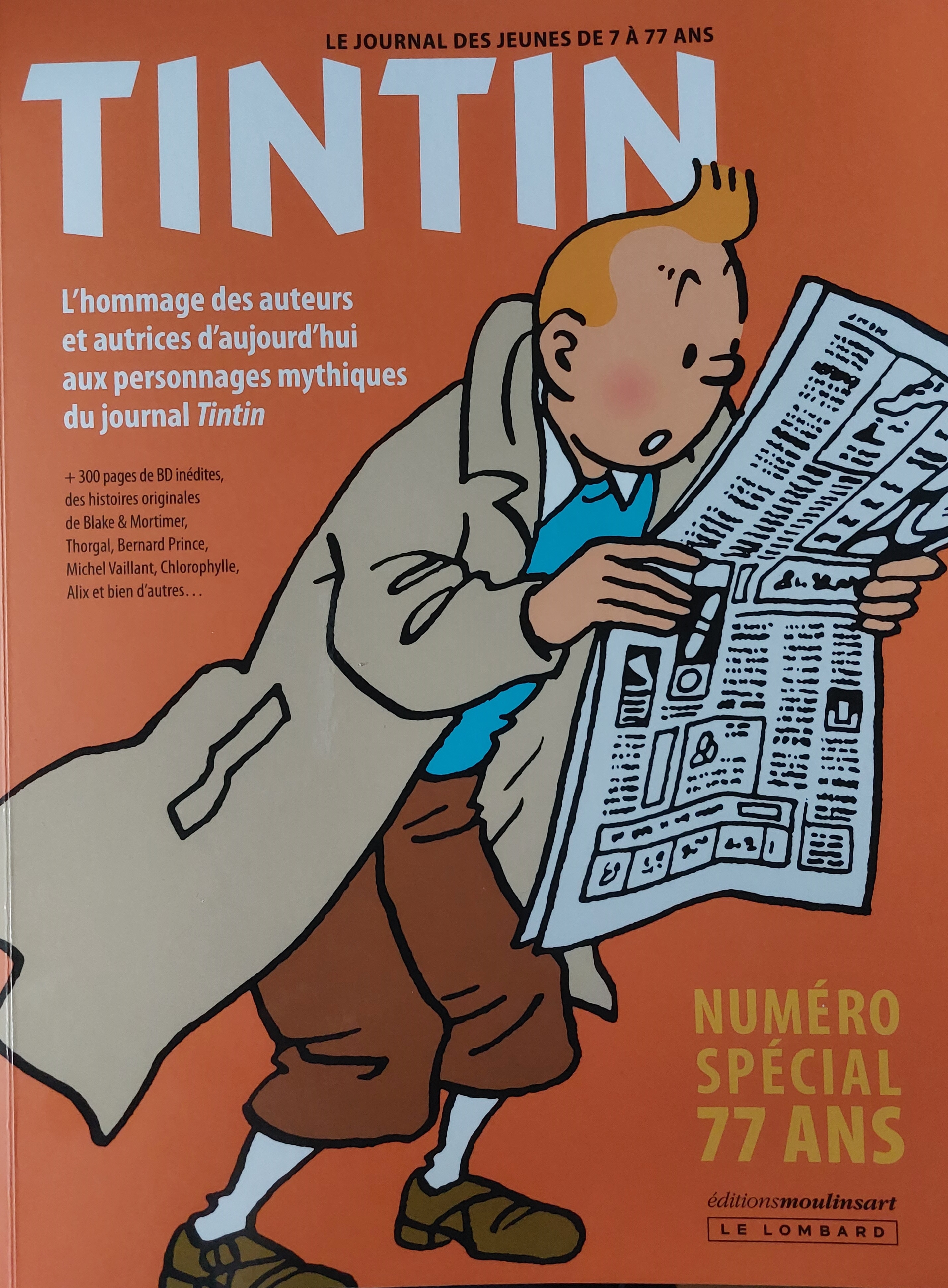 300 pages de BD inédites, de nouveaux dessinateurs «Le Journal de Tintin»  est de retour pour ses 77 ans