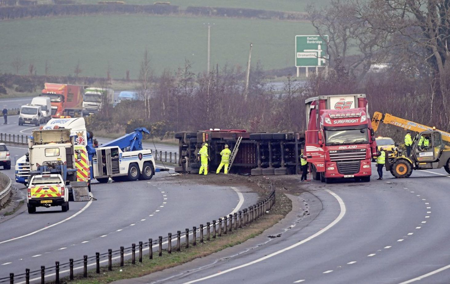 A1 carriageway closed for second day The Irish News