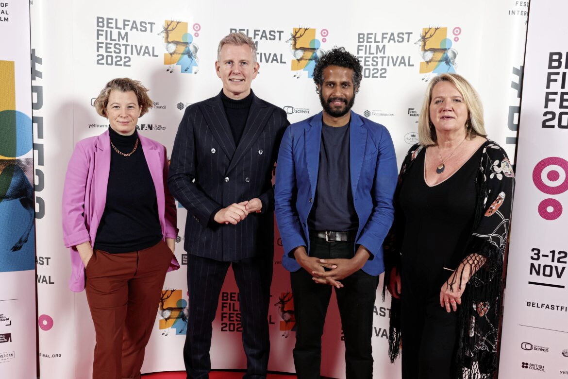 Paddy Kielty joins co stars on red carpet for Ballywalter movie