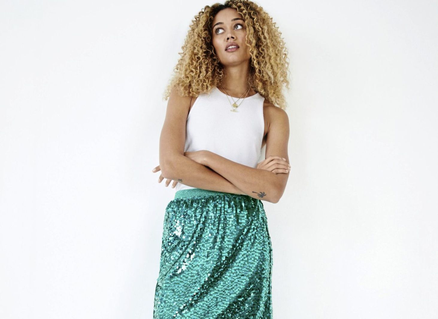 Hush silver shop sequin skirt