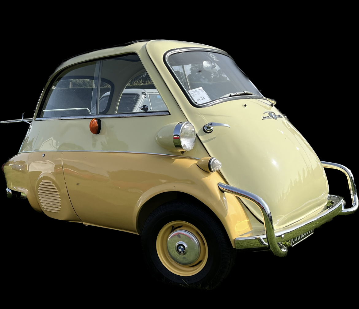 Lot De 5 Micro Voitures 1960 à L'échelle 1/87 - Goggomobil, Messerschmitt, Fiat 500 - Très Bon état