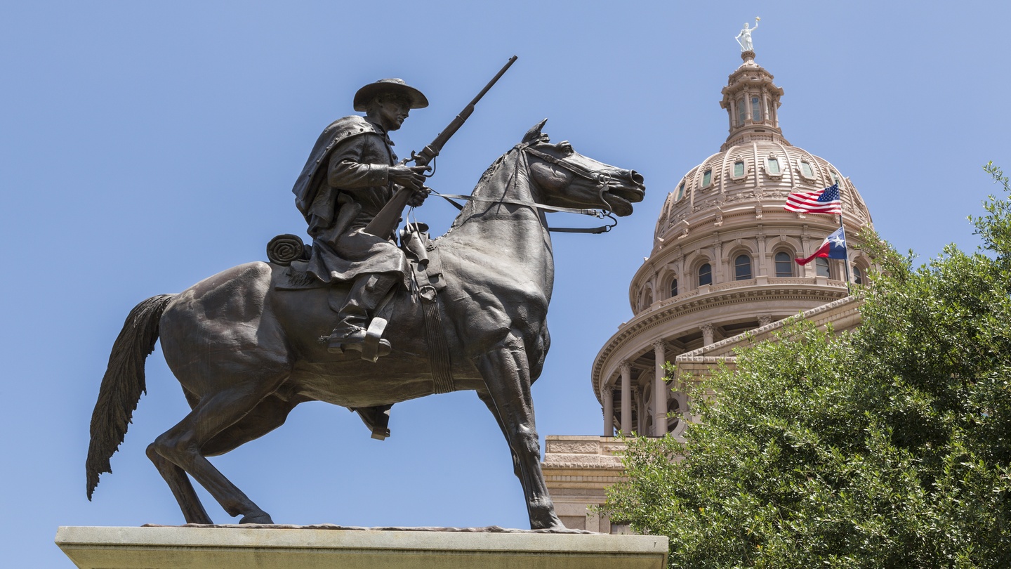 Terry's Texas Rangers Monument in front of the Texas State Capitol
