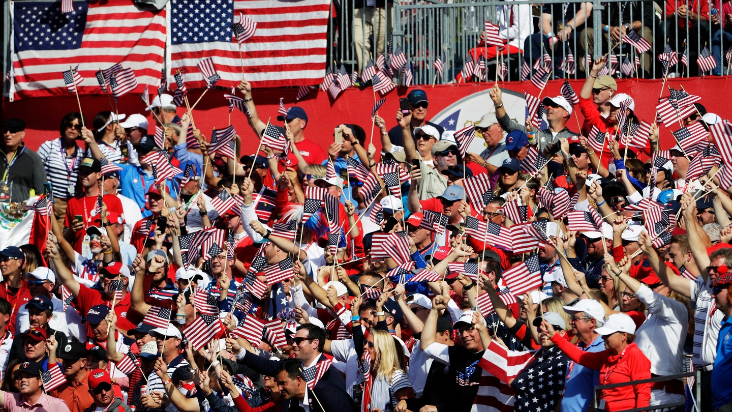 Team Europe appease American crowd with cheese hats at Ryder Cup