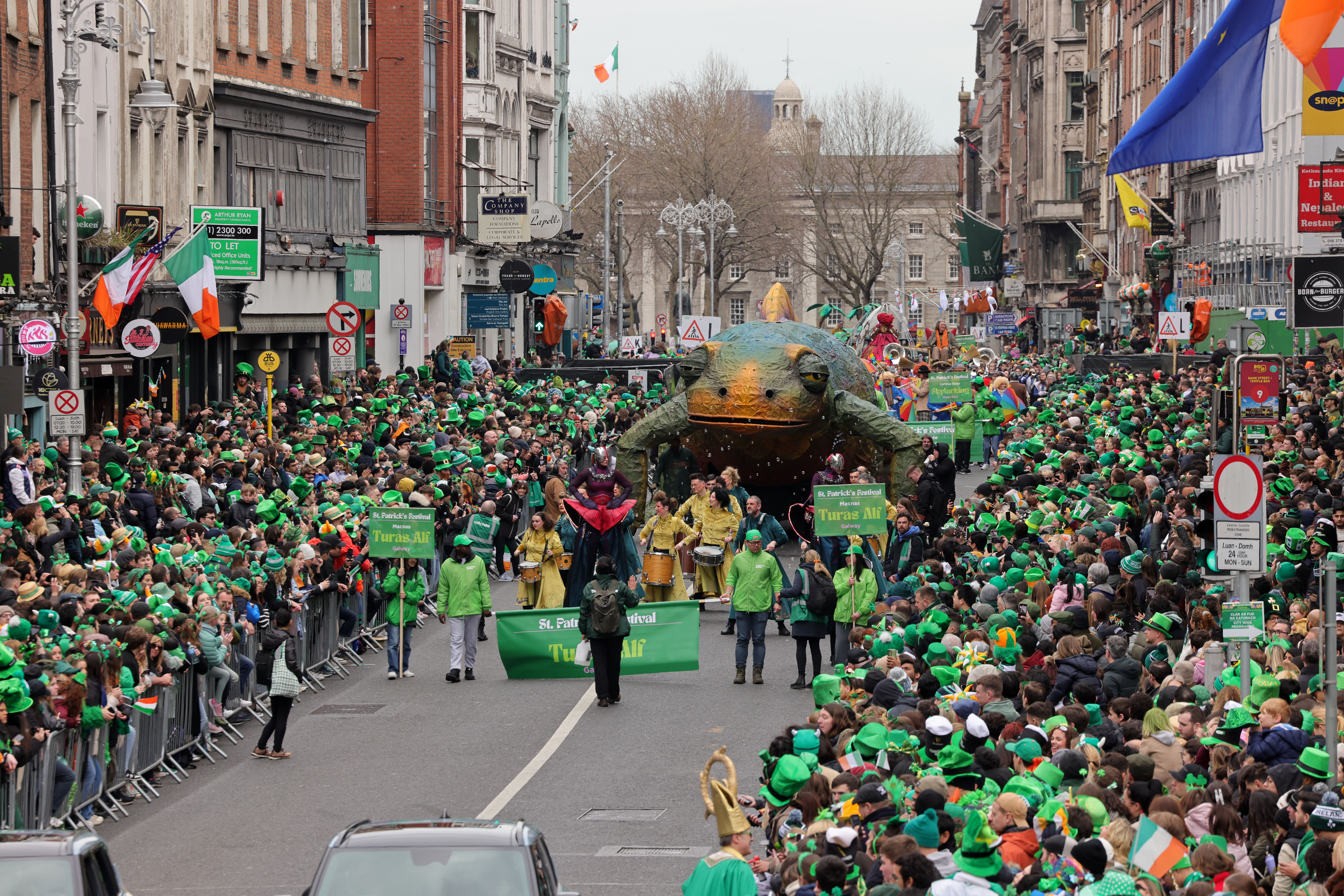 St Patrick's Day 2025: Large crowds attend parades in Dublin and
