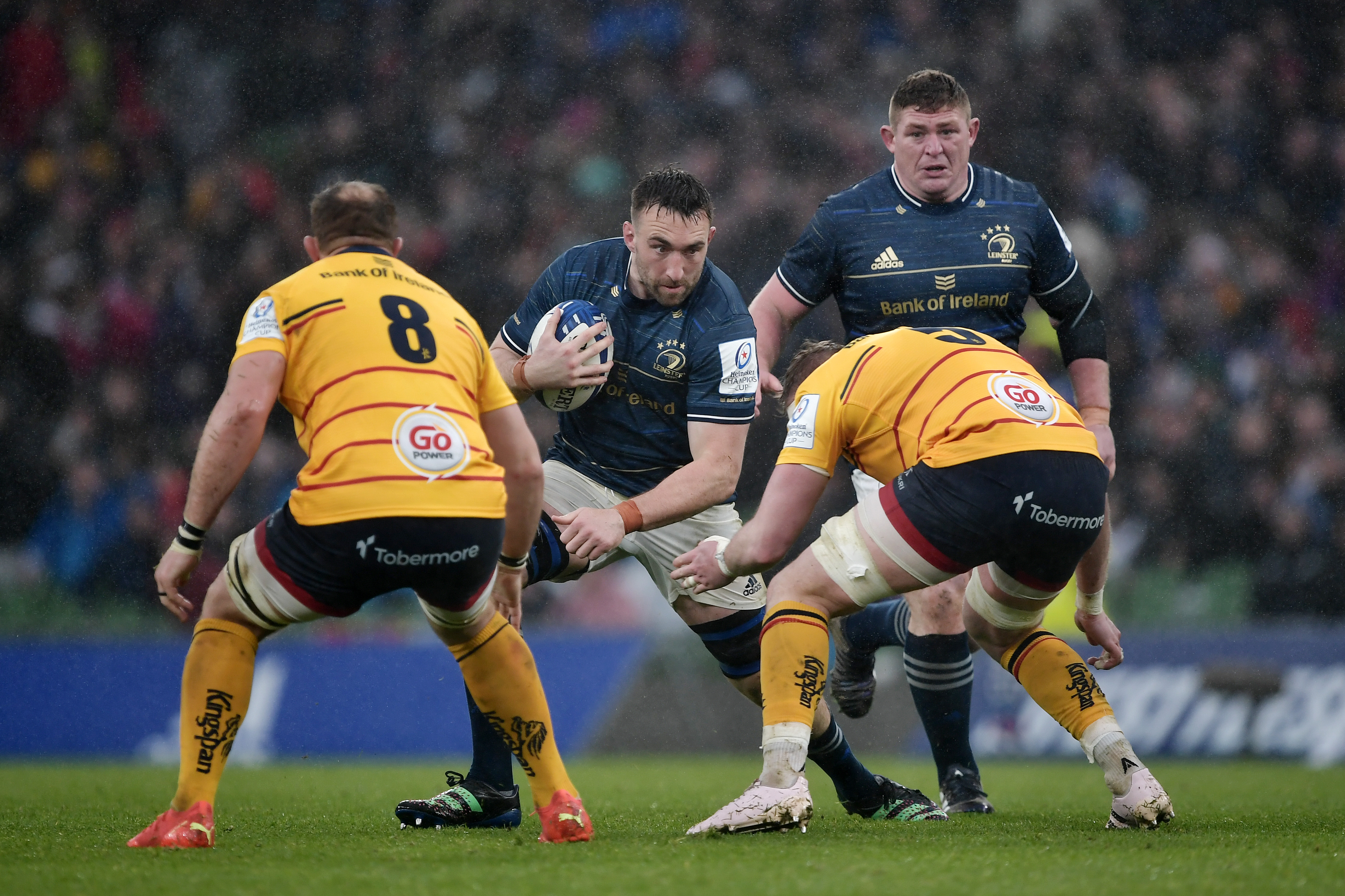 Leinster power on to Champions Cup quarter-finals after beating Ulster in rain-soaked derby