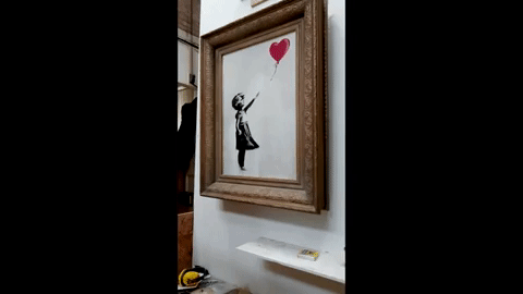 Banksy reveals that artwork shredding stunt did not go to plan – The Irish  Times