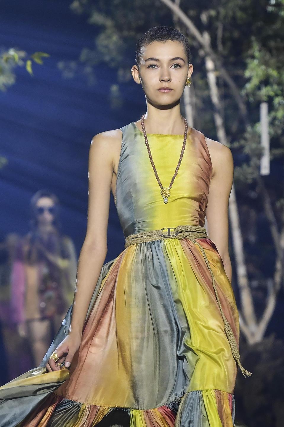 Dior 2024 rainbow dress