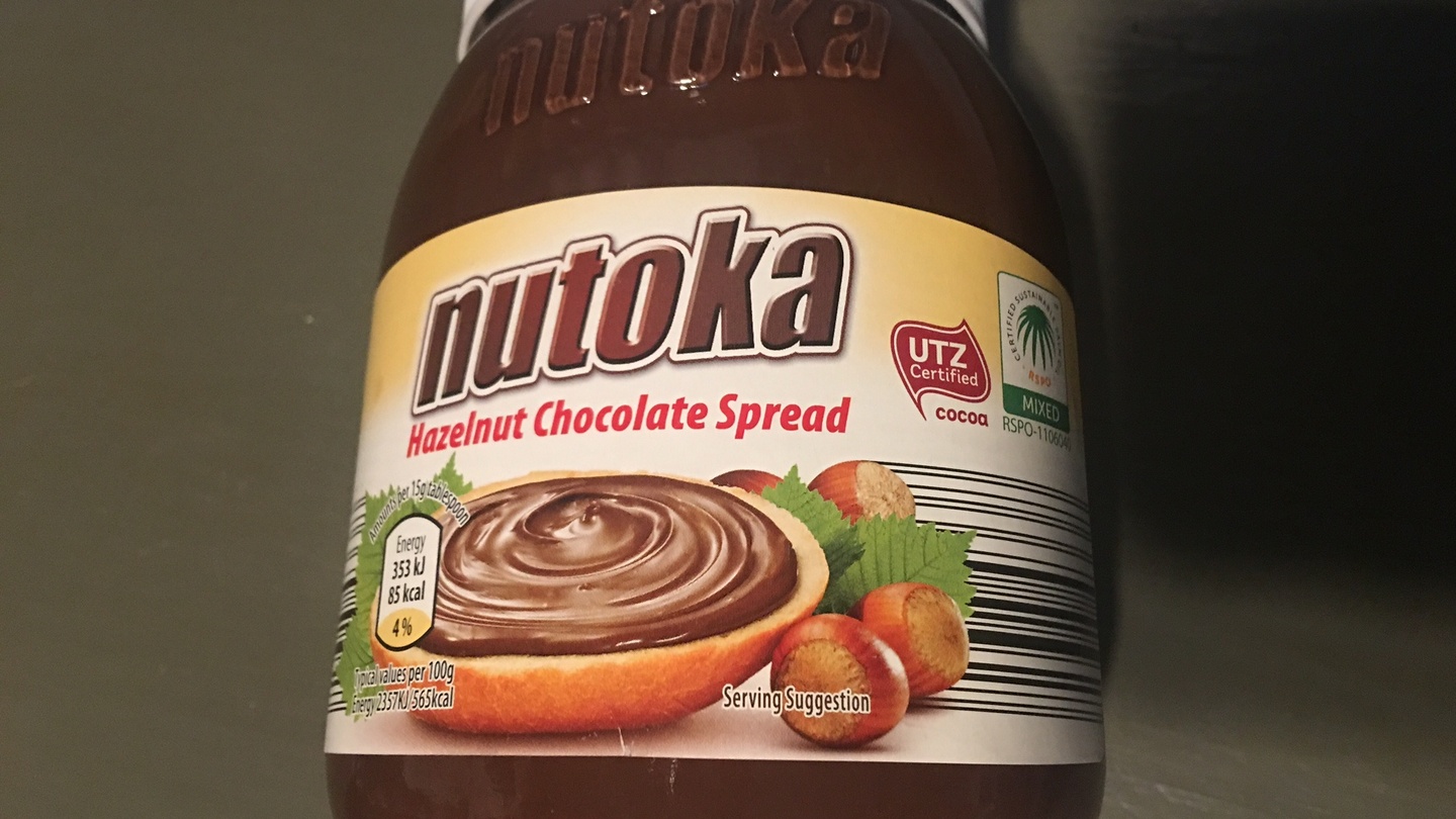 single serving nutella, 5kg bottles. so many cacao and haze…