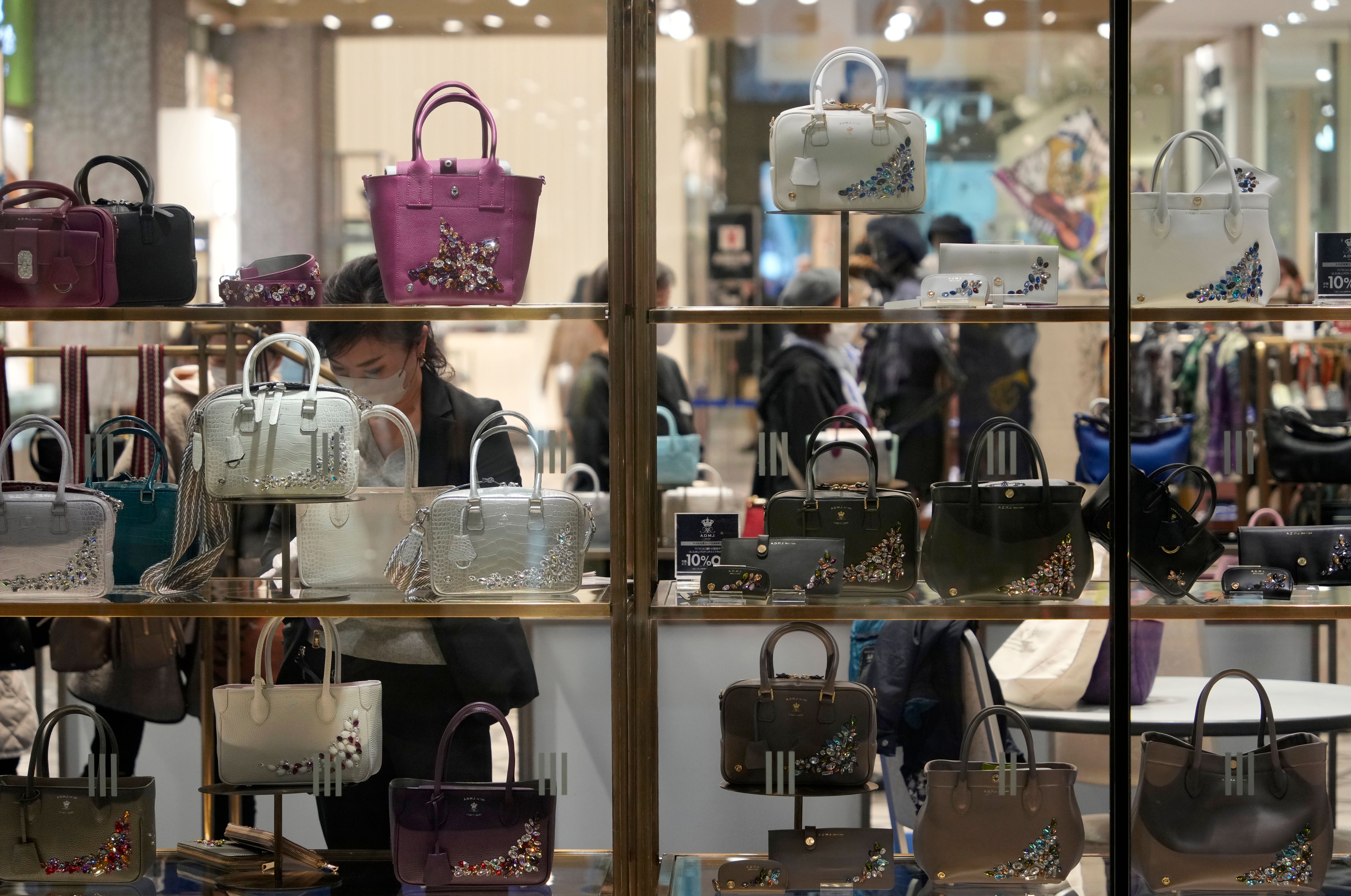 Luxury handbags in a display area at the Vestiaire Collective SA News  Photo - Getty Images