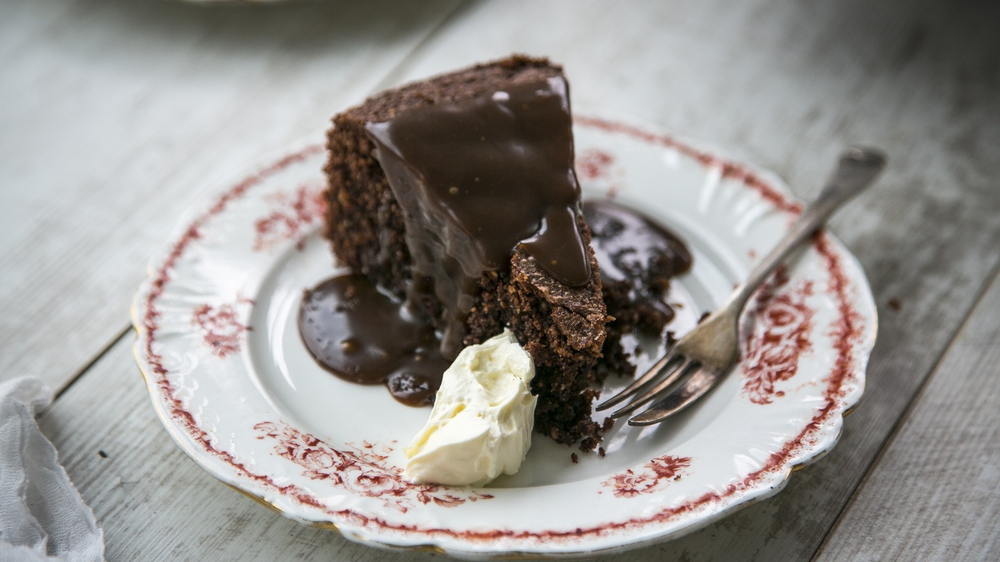 Dark chocolate polenta cake with salted caramel sauce – The Irish Times