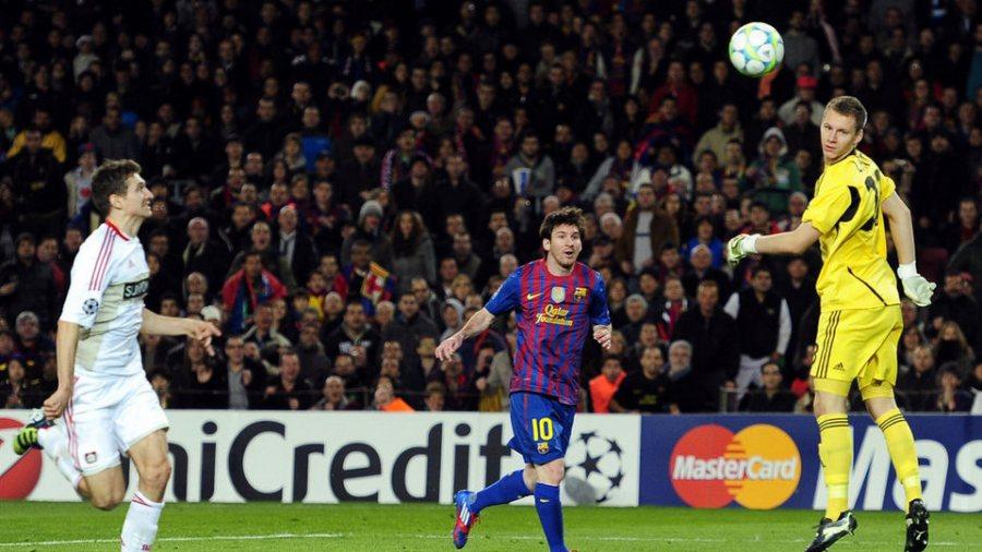 Le chef d'oeuvre de Lionel Messi s'est joué le 6 mars 2012 au Camp Nou. Devant une équipe de Leverkusen complètement déboussolée par son talent, le n°10 va produire une performance -incroyable en inscrivant un quintuplé en huitième de finale (7-1). Fabuleux.
