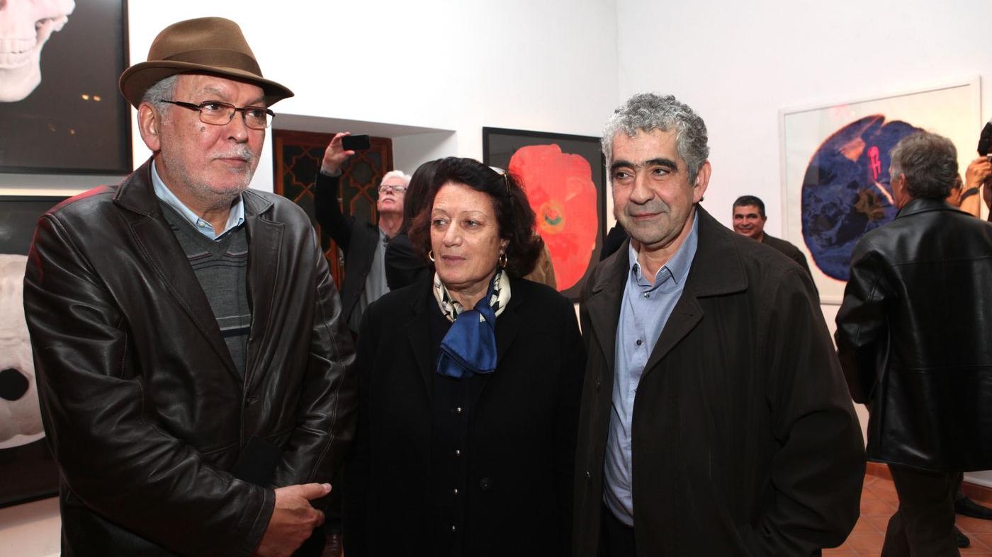 Kamal Jendoubi et Radhia Nasraoui, militants tunisiens des droits de l'Homme avec Driss El Yazami.
