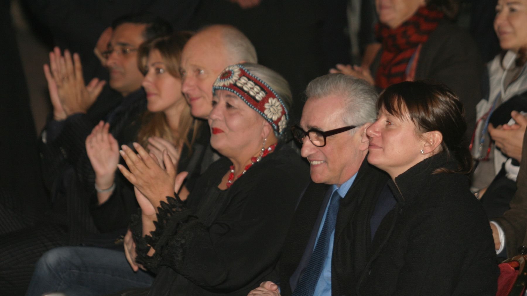 Izza Genini, la productrice/réalisatrice née à Casablanca, aux côtés du grand Martin Scorcese, en 2007, au Festival international du film de Marrakech.
