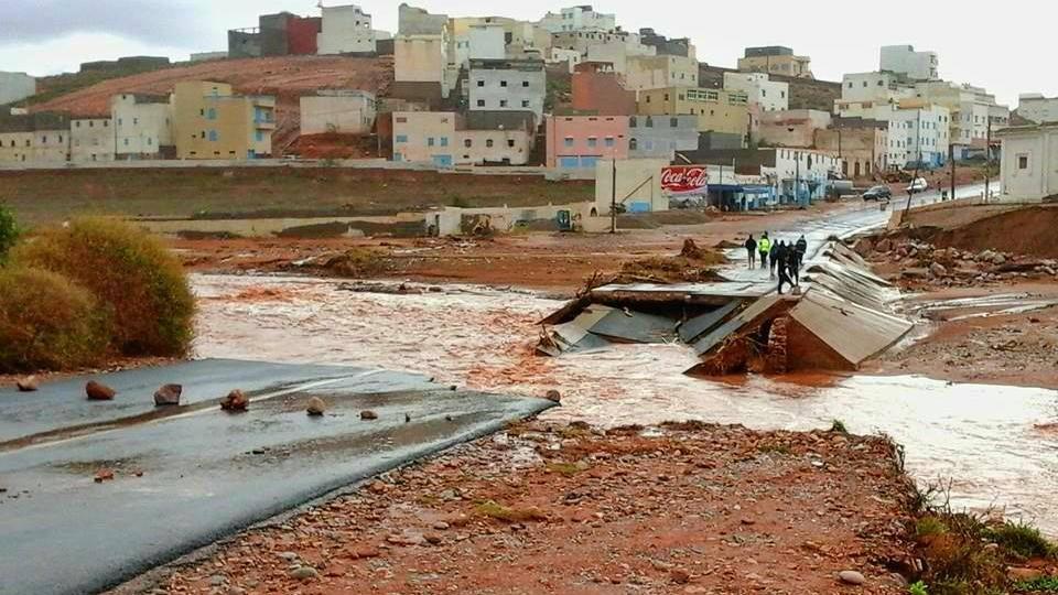 من آثار فيضانات مدينة تزنيت
