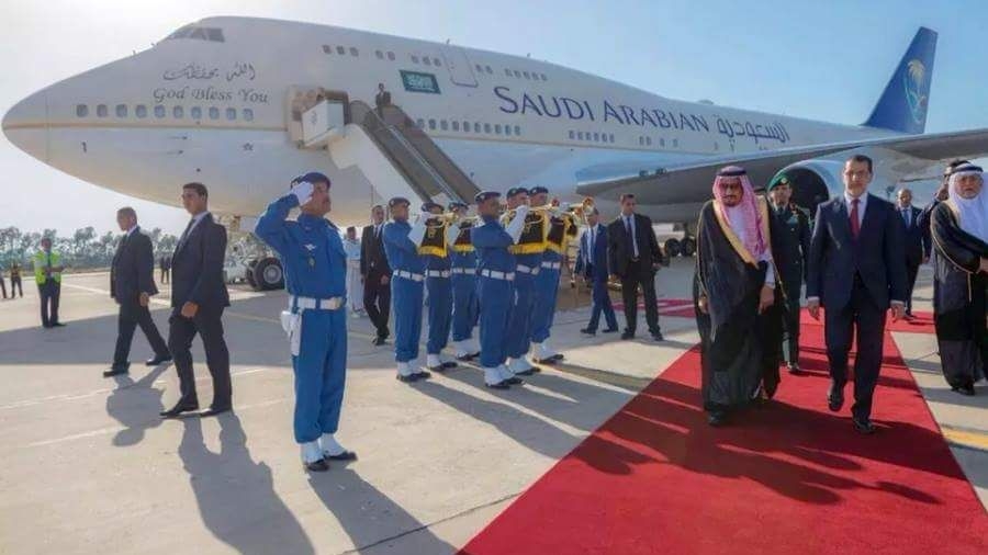 Le roi Salmane d'Arabie saoudite lors de son arrivée à l'aéroport international Ibn Battouta de Tanger, lundi 24 juillet.
