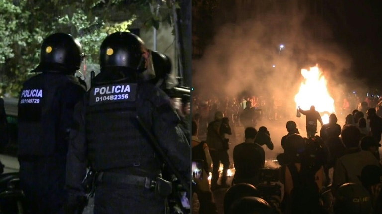 Nouvelle nuit de tensions et de barricades à Barcelone.
