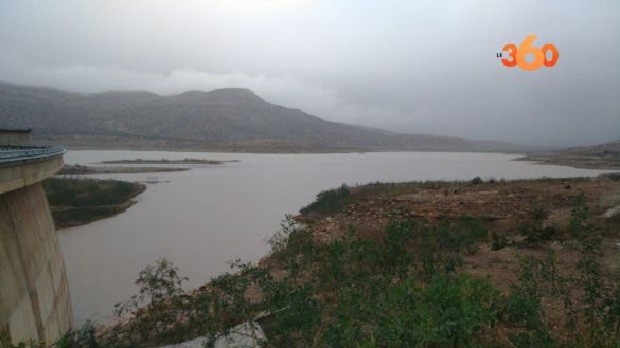 Lac du barrage Prince Moulay Abdellah dans la région de Souss Massa.
