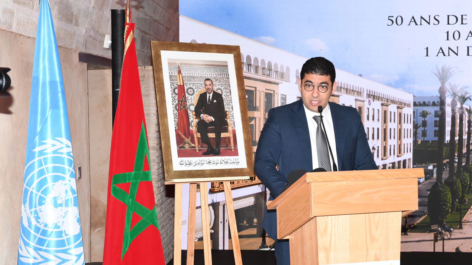 Mehdi Bensaïd, ministre de la Culture, à la Kasbah des Oudayas dans le cadre des célébrations du dixième anniversaire de l’inscription de «la ville de Rabat, capitale moderne et ville historique: un patrimoine en partage», vendredi 25 mars 2022.
