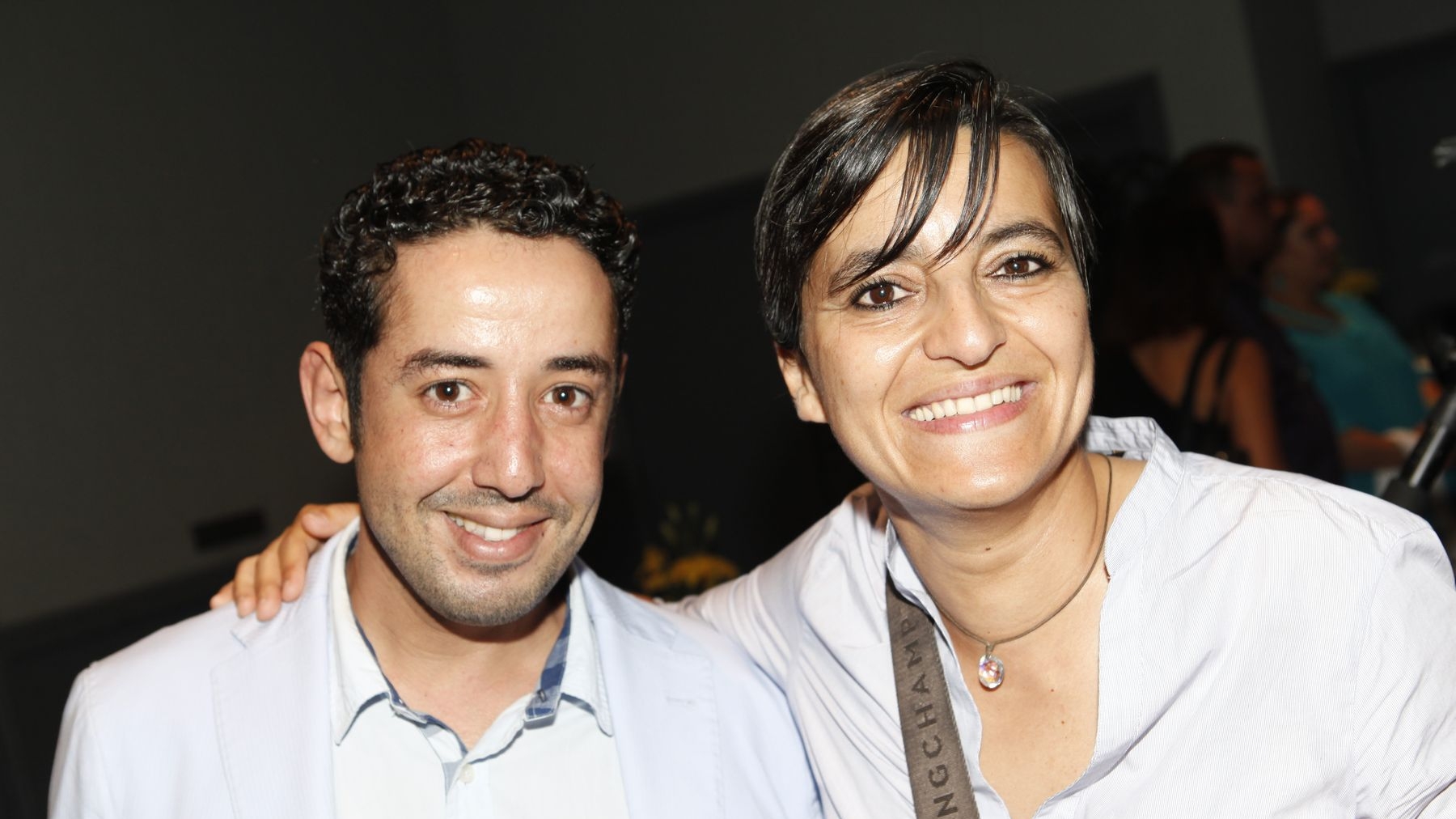 La réalisatrice Narjis Nejjar en compagnie de l'acteur Tarik Bakhari
