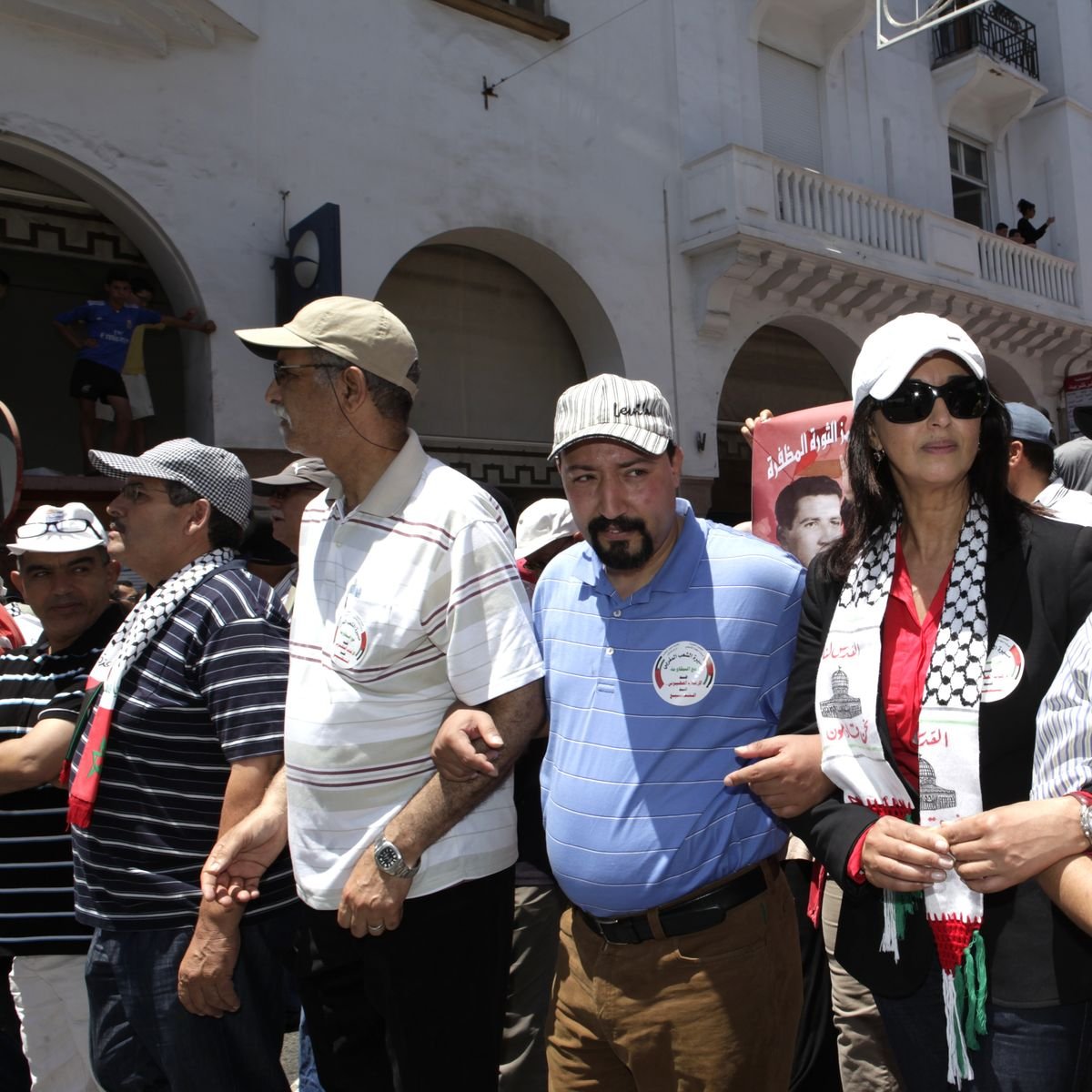 Nabila Mounib, SG du PSU, a pris part à cette marche de soutien aux Palestiniens.
