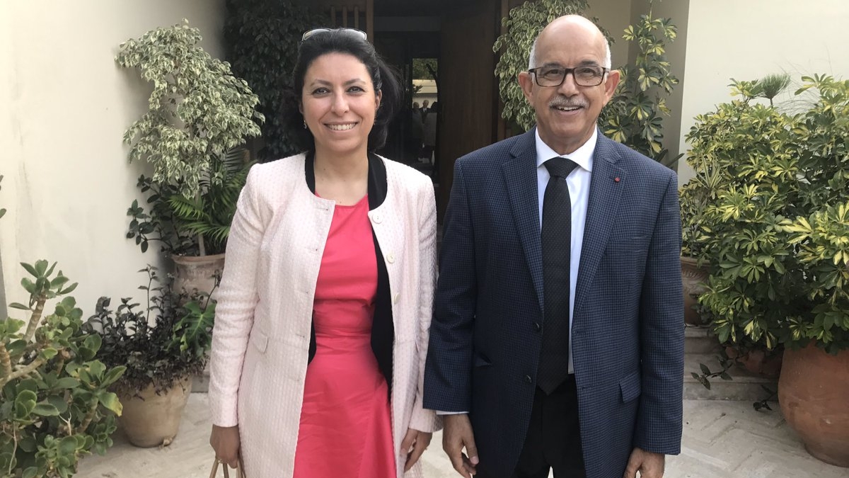 Mohamed Cheikh Biadillah et Leila Aïchi, lors de leur rencontre mardi 13 juin.
