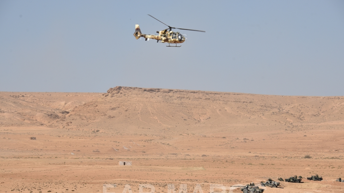 Hélicoptère de combat de type "Gazelle" (de fabrication française). 
