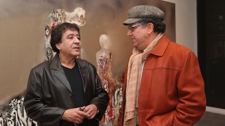 الفنان التشكيلي حسين ميلودي ويونس أجراي عضو مجلس الجالية المغربية بالخارج
