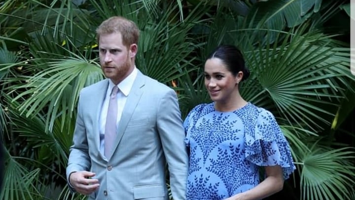 Arrivée du Prince Harry du Royaume uni et de son épouse Meghan Markle, Duchesse de Sussex, à la Résidence Royale à Salé. 
