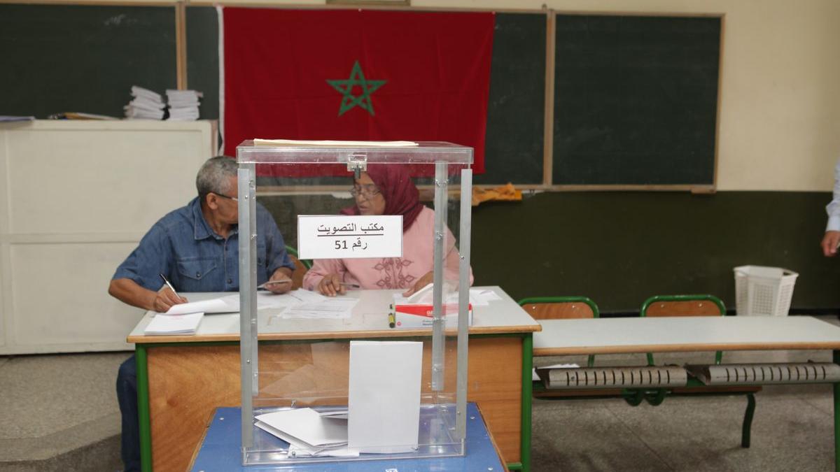 Bureau de vote à Aïn Diab à Casablanca.
